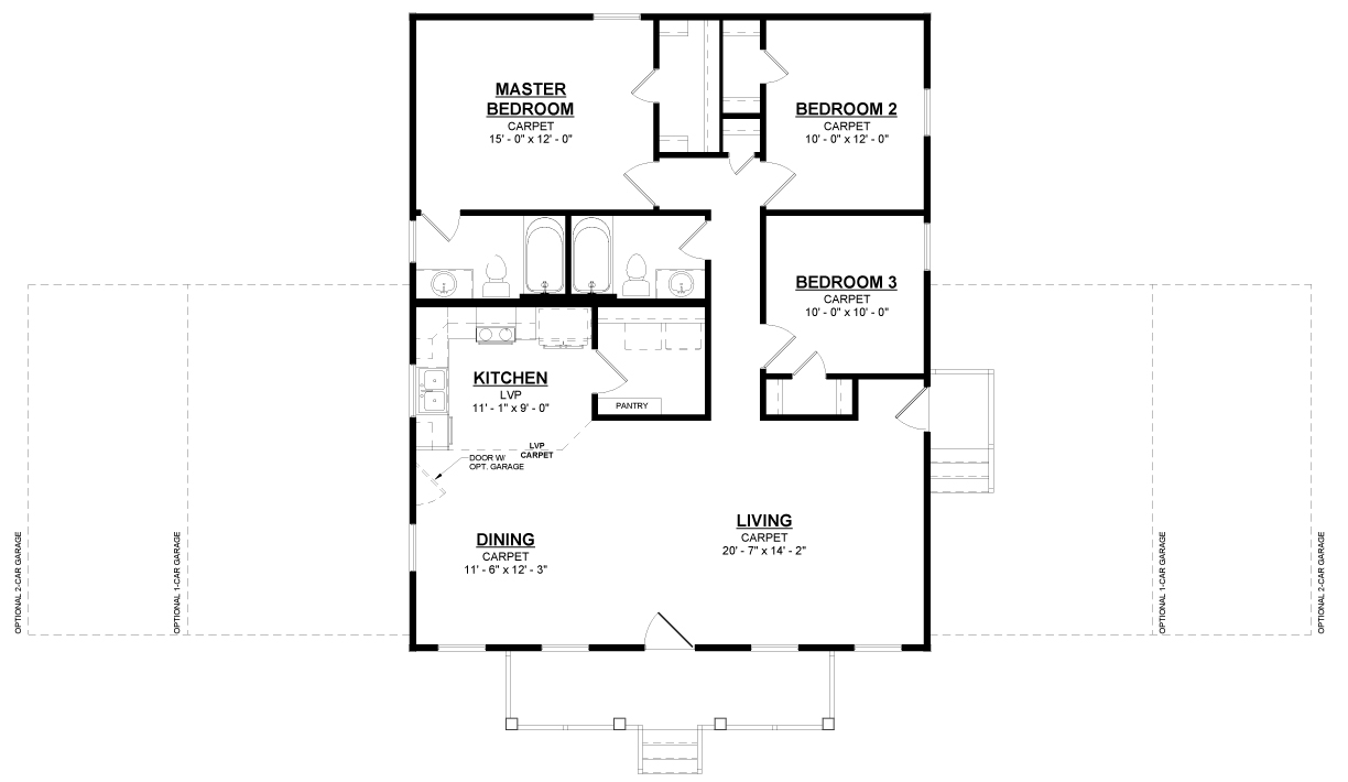 Frontier - Barndominium  First Floor